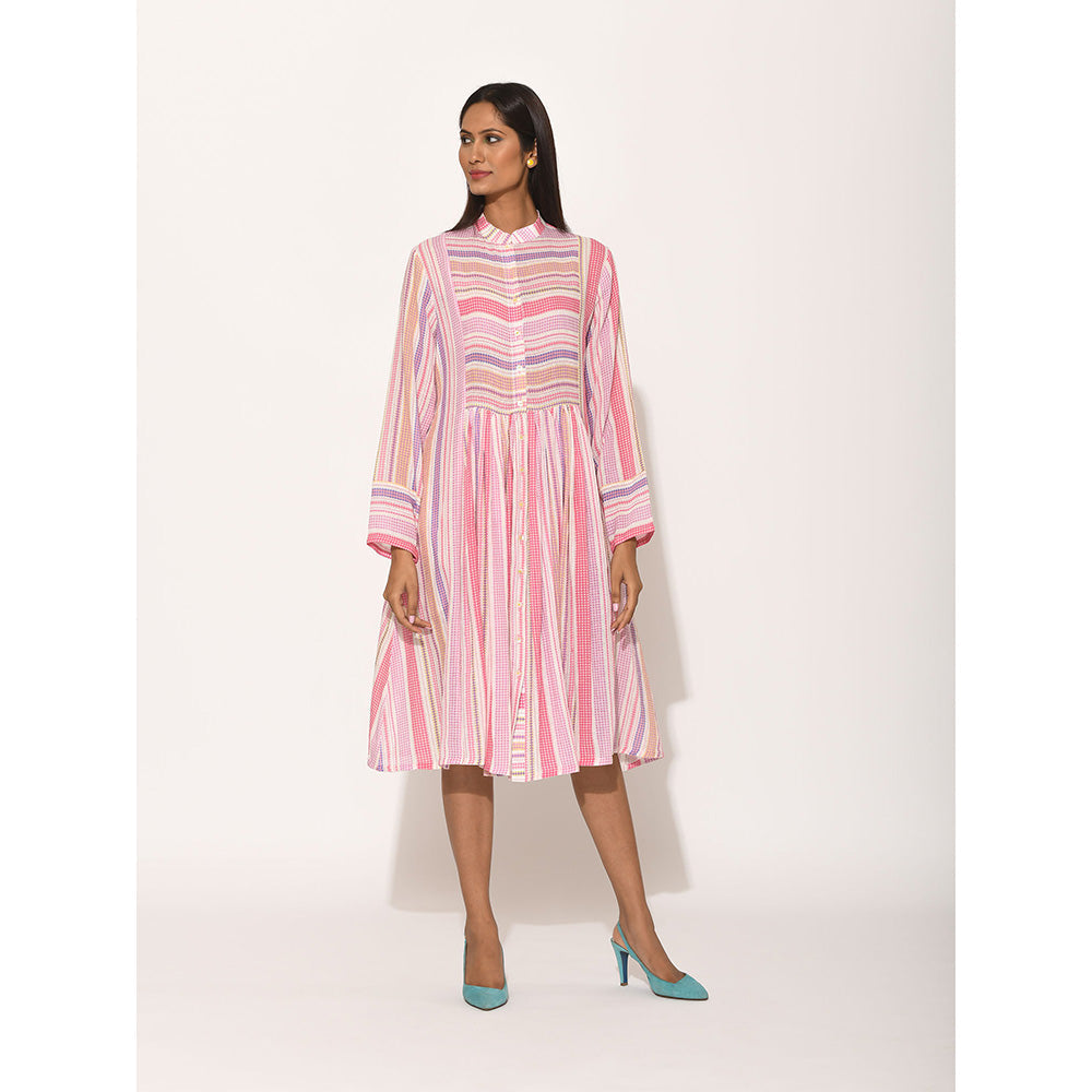Swati Vijaivargie Dots Pink Striped Dress