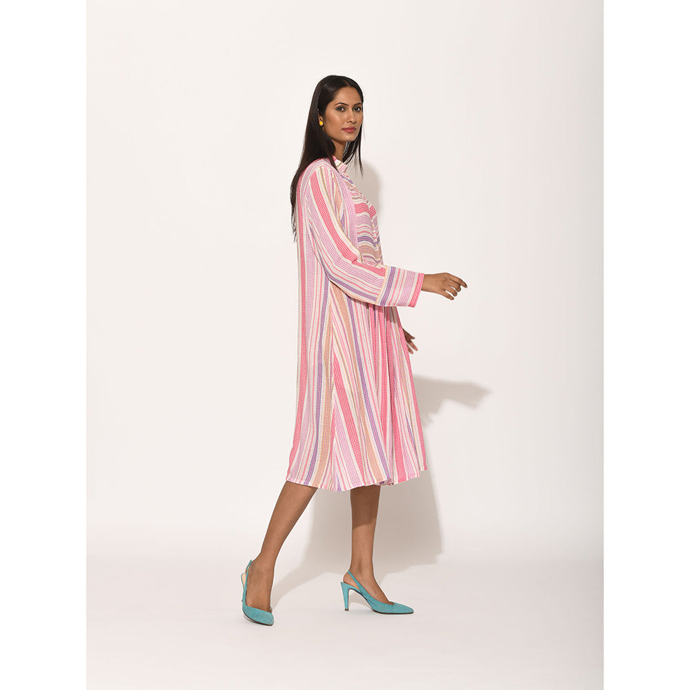 Swati Vijaivargie Dots Pink Striped Dress