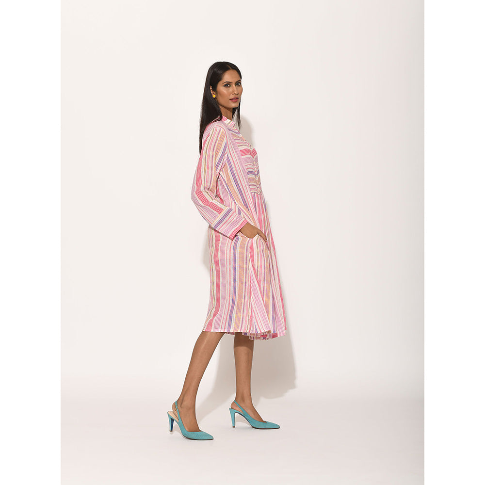 Swati Vijaivargie Dots Pink Striped Dress