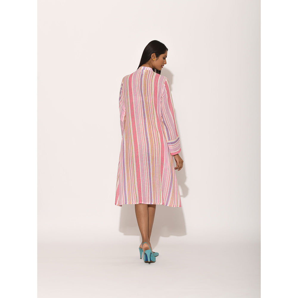 Swati Vijaivargie Dots Pink Striped Dress