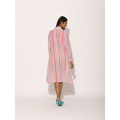 Swati Vijaivargie Dots Pink Striped Dress