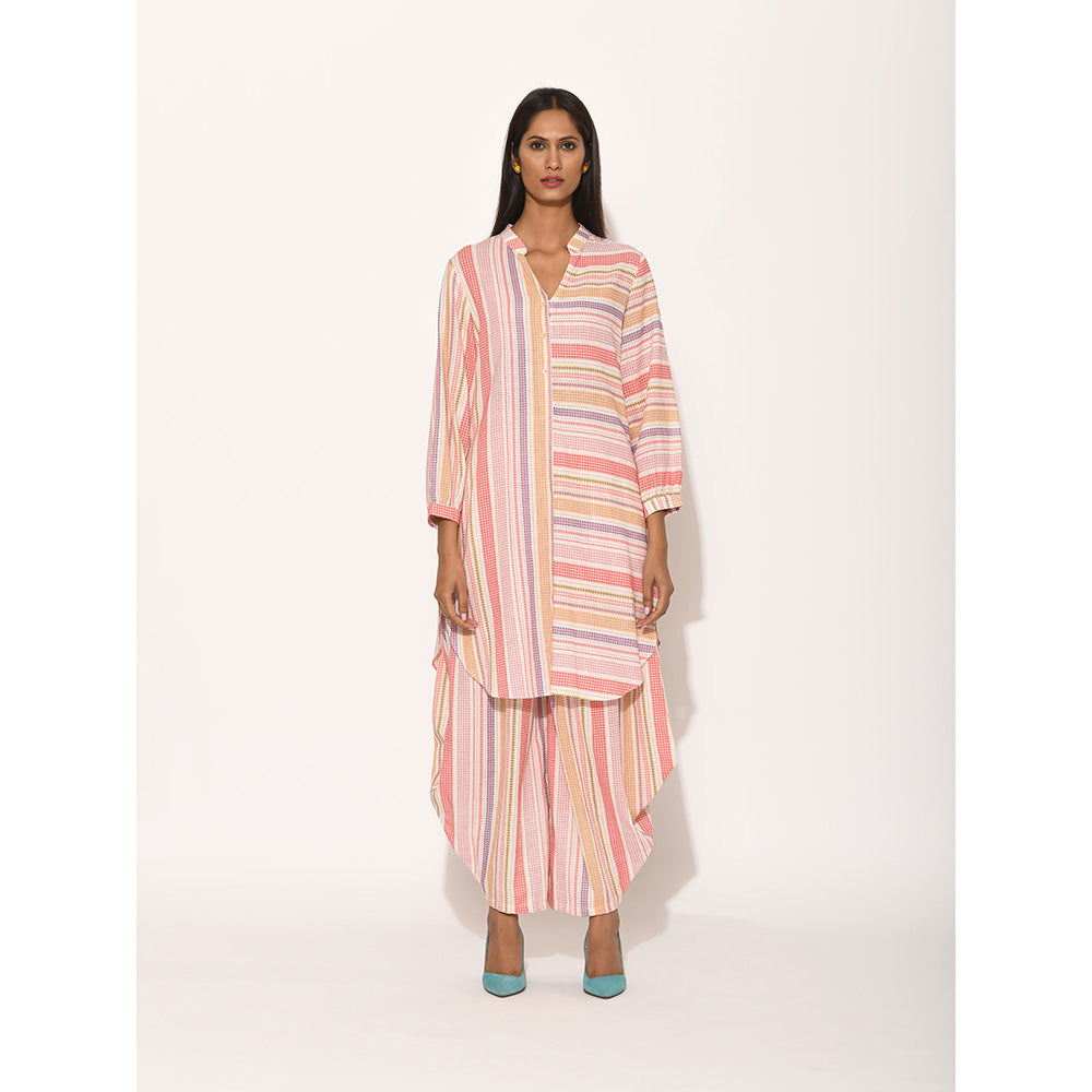 Swati Vijaivargie Dots Pink Striped Top