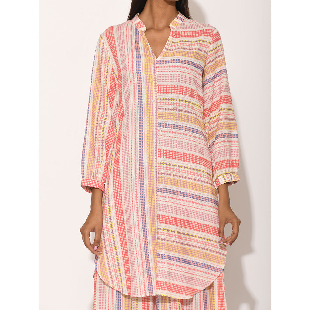 Swati Vijaivargie Dots Pink Striped Top