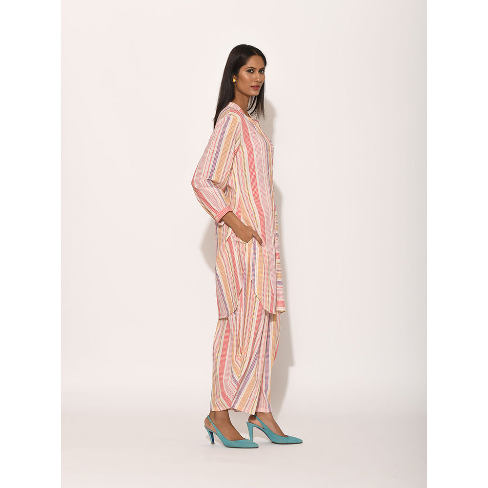 Swati Vijaivargie Dots Pink Striped Top