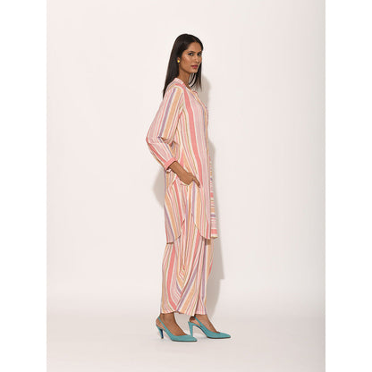 Swati Vijaivargie Dots Pink Striped Top