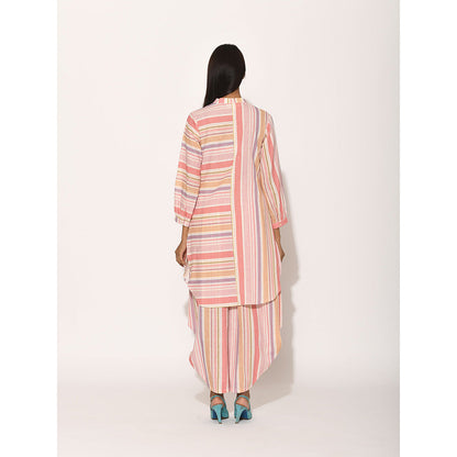 Swati Vijaivargie Dots Pink Striped Top