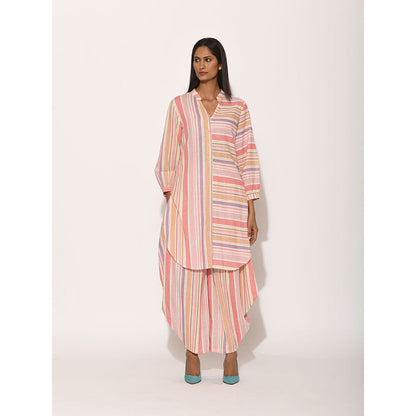 Swati Vijaivargie Dots Pink Striped Top