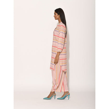 Swati Vijaivargie Dots Pink Striped Top