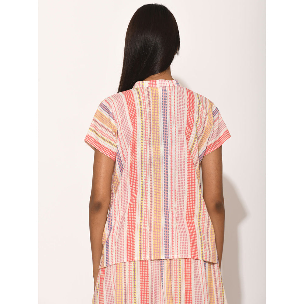 Swati Vijaivargie Dots Pink Striped Top
