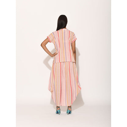 Swati Vijaivargie Dots Pink Striped Top