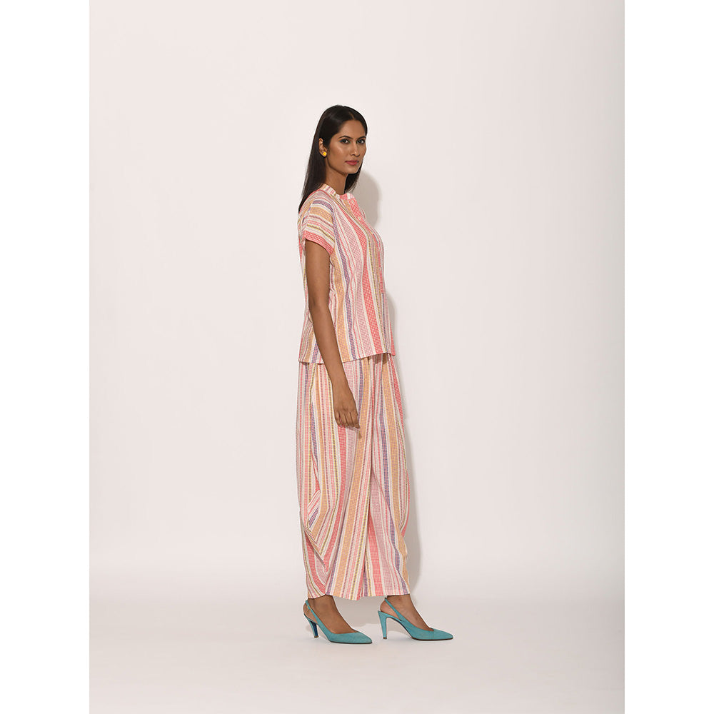 Swati Vijaivargie Dots Pink Striped Top