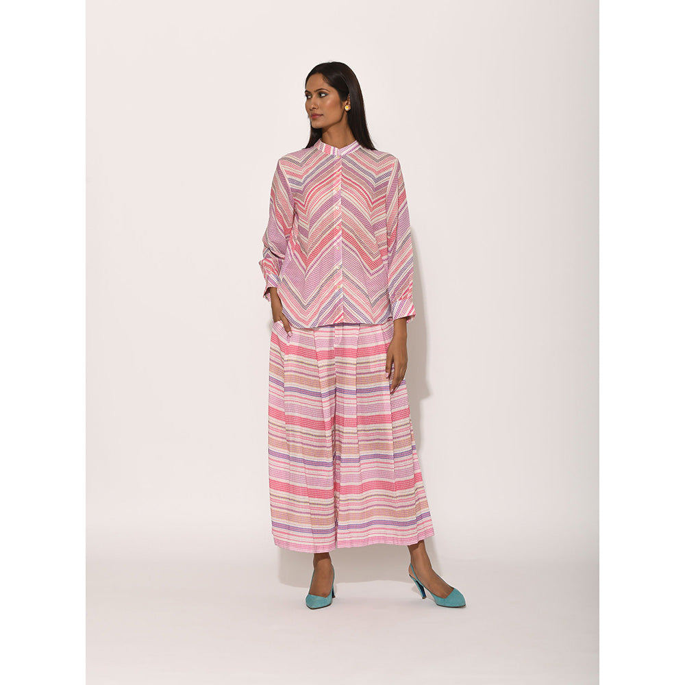 Swati Vijaivargie Dots Pink Chevron Shirt
