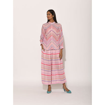 Swati Vijaivargie Dots Pink Chevron Shirt