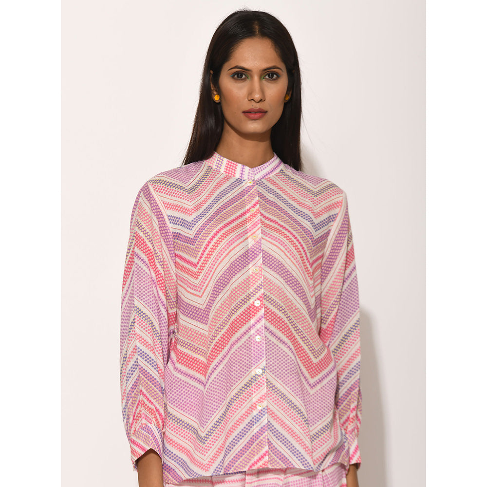 Swati Vijaivargie Dots Pink Chevron Shirt