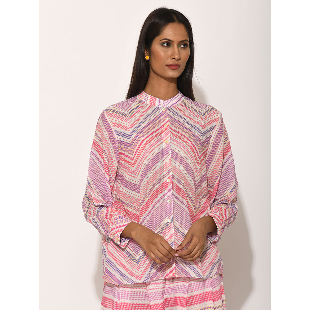 Swati Vijaivargie Dots Pink Chevron Shirt