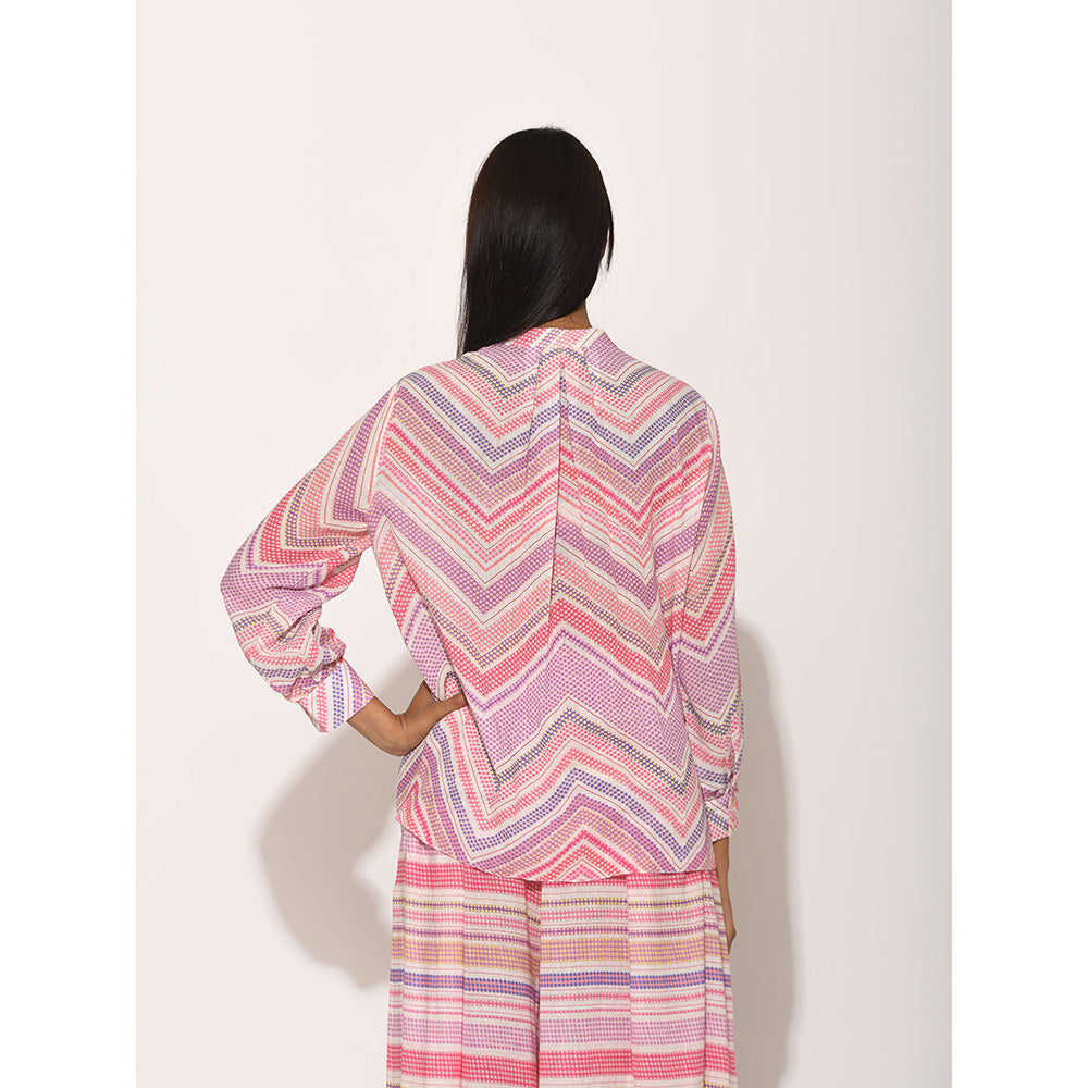 Swati Vijaivargie Dots Pink Chevron Shirt
