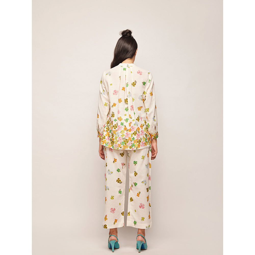 Swati Vijaivargie White Fleur Ascending Flowers Shirt
