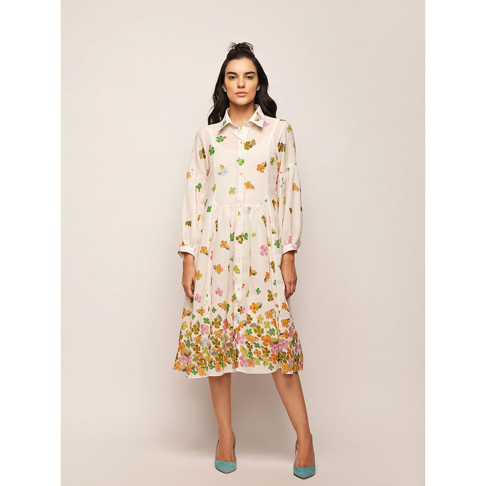 Swati Vijaivargie White Fleur Dress
