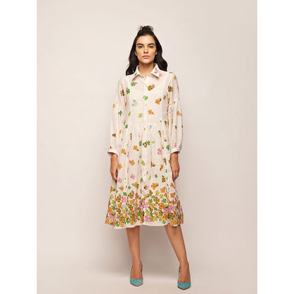 Swati Vijaivargie White Fleur Dress