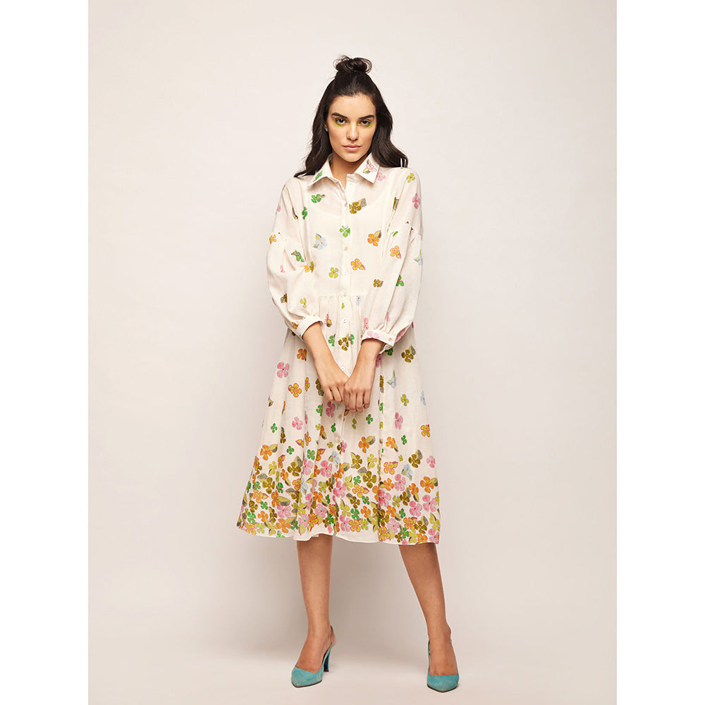 Swati Vijaivargie White Fleur Dress