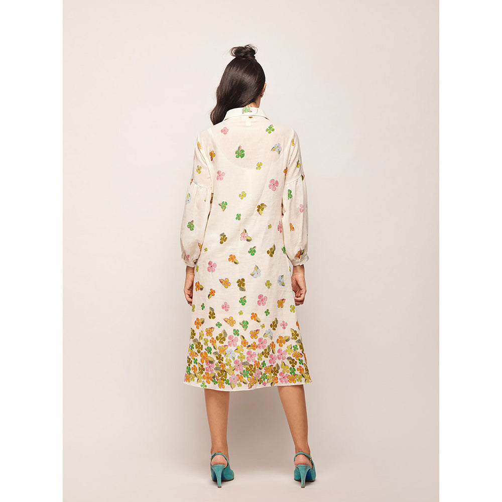 Swati Vijaivargie White Fleur Dress