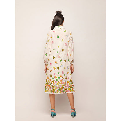 Swati Vijaivargie White Fleur Dress