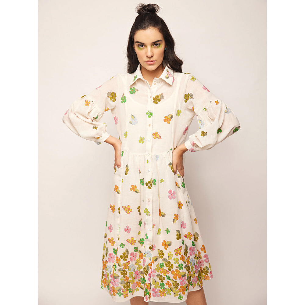 Swati Vijaivargie White Fleur Dress