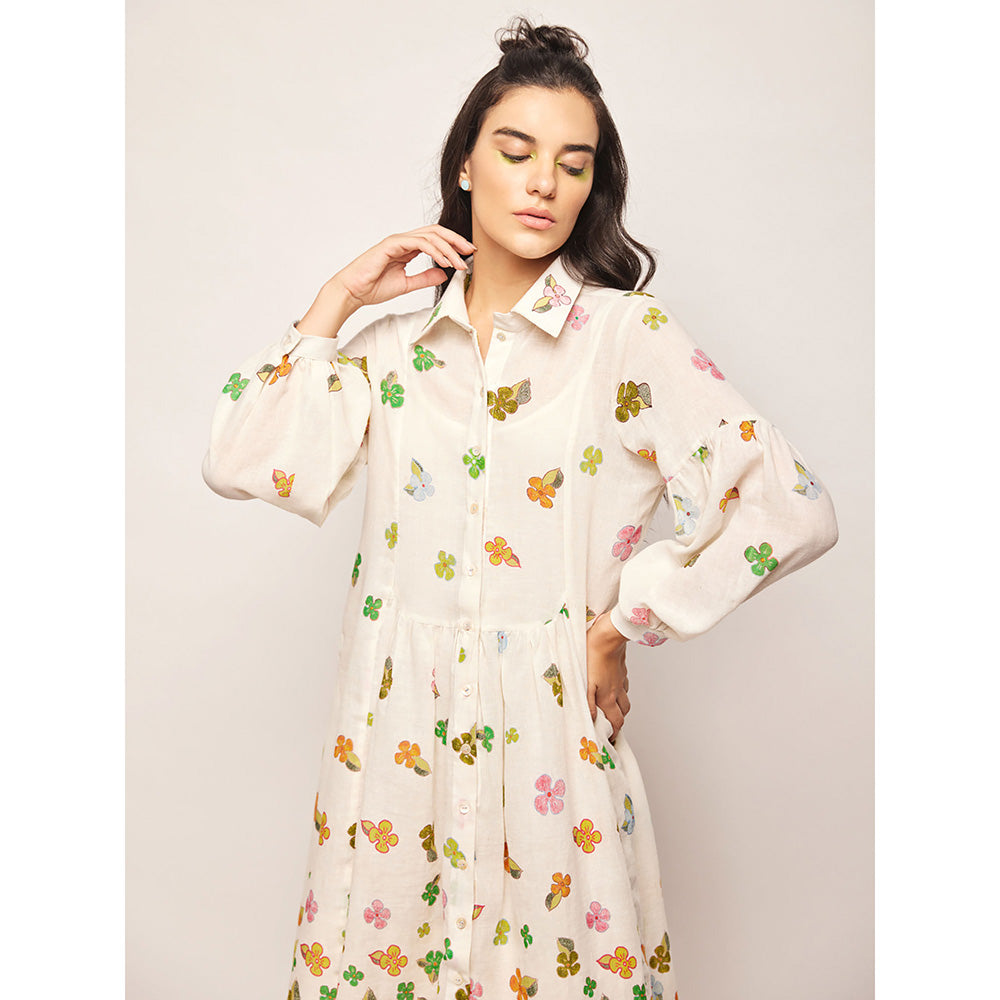 Swati Vijaivargie White Fleur Dress