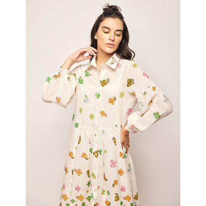 Swati Vijaivargie White Fleur Dress