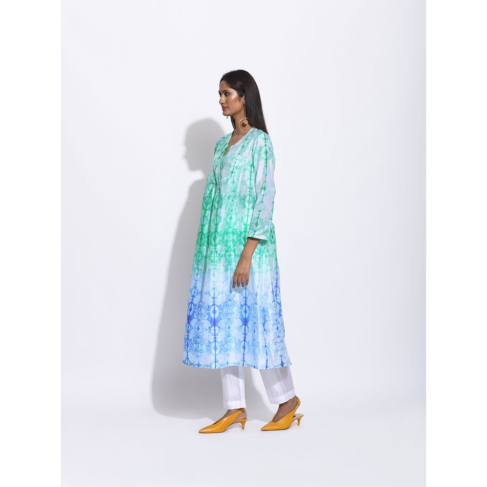 Swati Vijaivargie Multi Colour Ombre Shibori Kurta