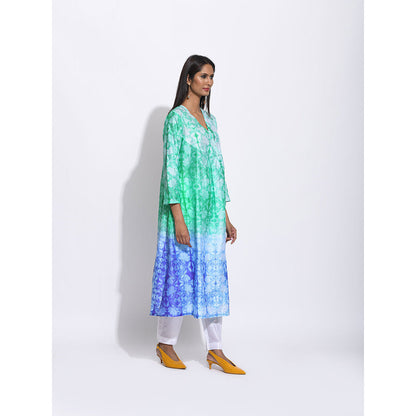 Swati Vijaivargie Multi Colour Ombre Shibori Kurta