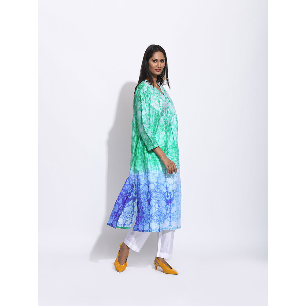 Swati Vijaivargie Multi Colour Ombre Shibori Kurta