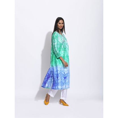 Swati Vijaivargie Multi Colour Ombre Shibori Kurta