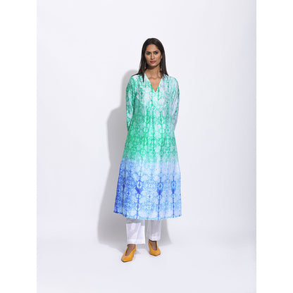 Swati Vijaivargie Multi Colour Ombre Shibori Kurta