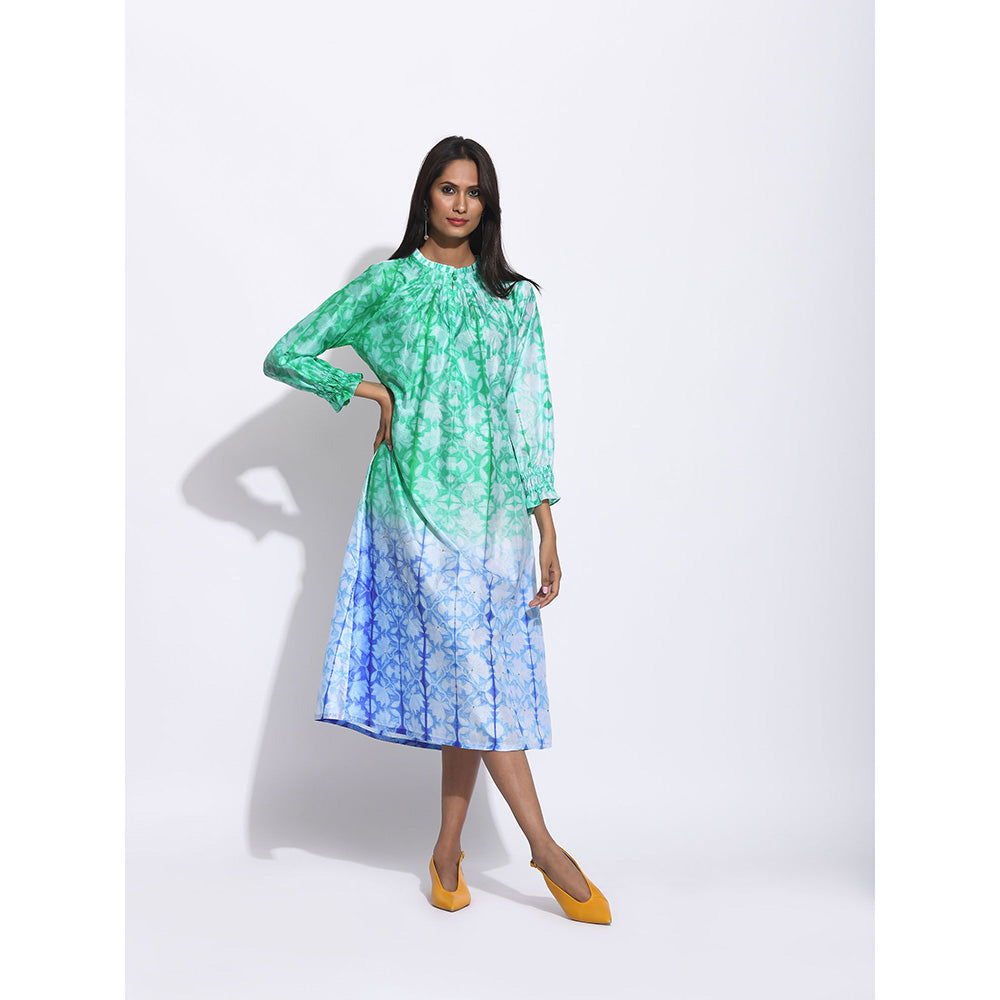 Swati Vijaivargie Multi Colour Ombre Shibori Dress