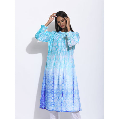 Swati Vijaivargie Blue And Purple Ombre Shibori Kurta