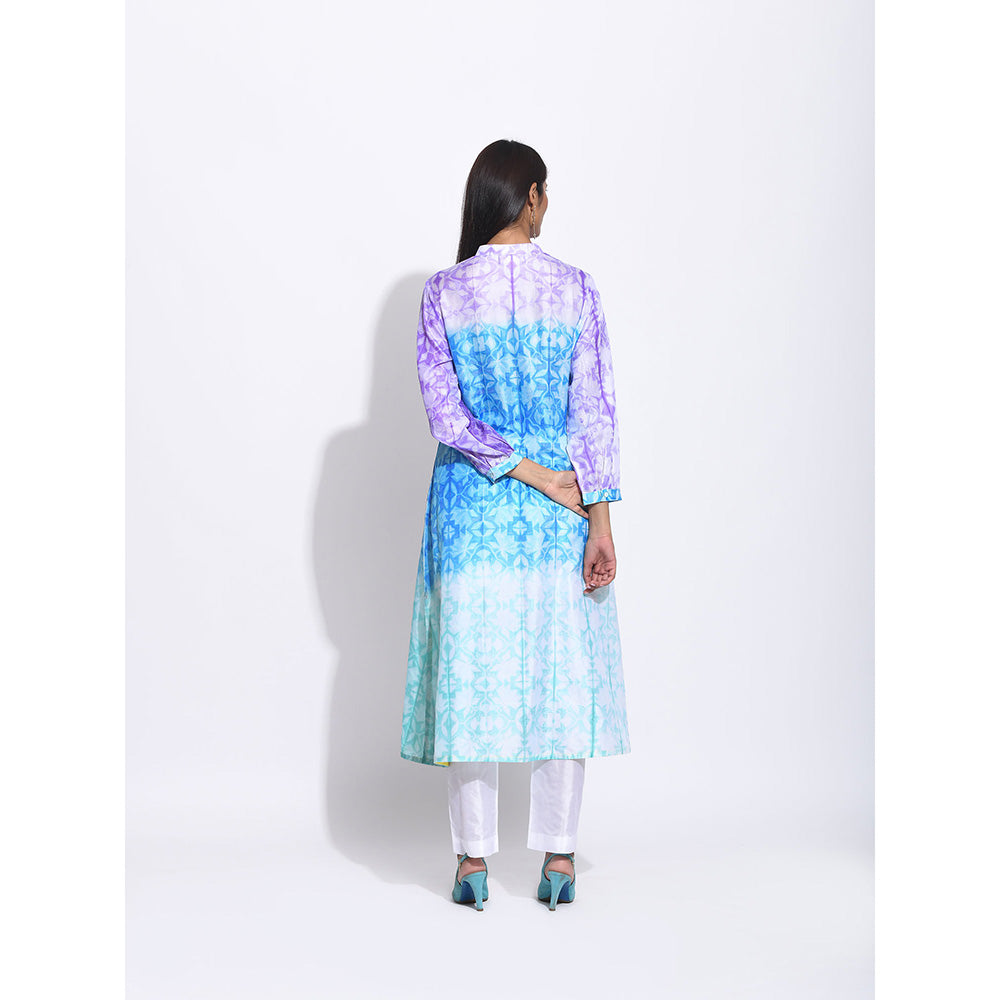 Swati Vijaivargie Purple And Blue Ombre Shibori Kurta