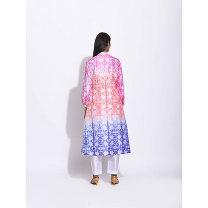 Swati Vijaivargie Pink And Purple Ombre Shibori Kurta