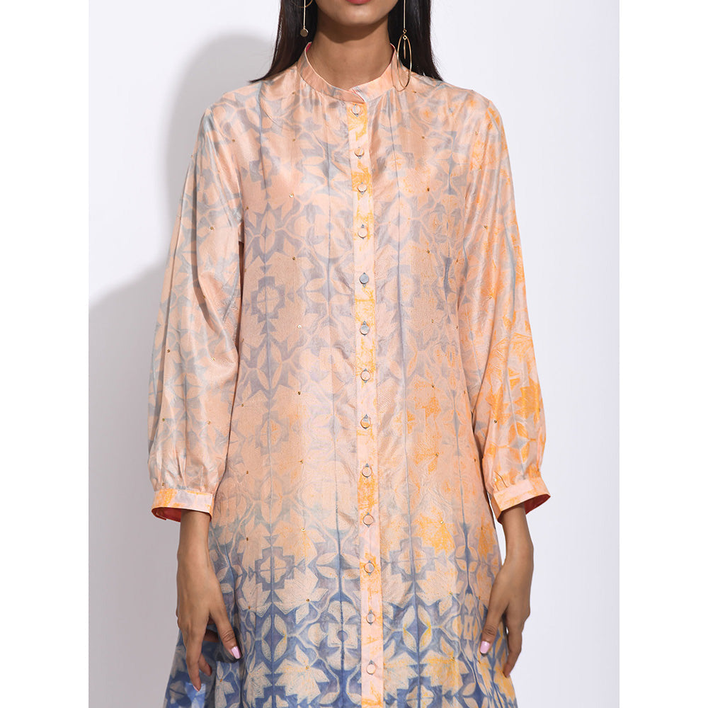 Swati Vijaivargie Peach And Grey Sequins Kurta