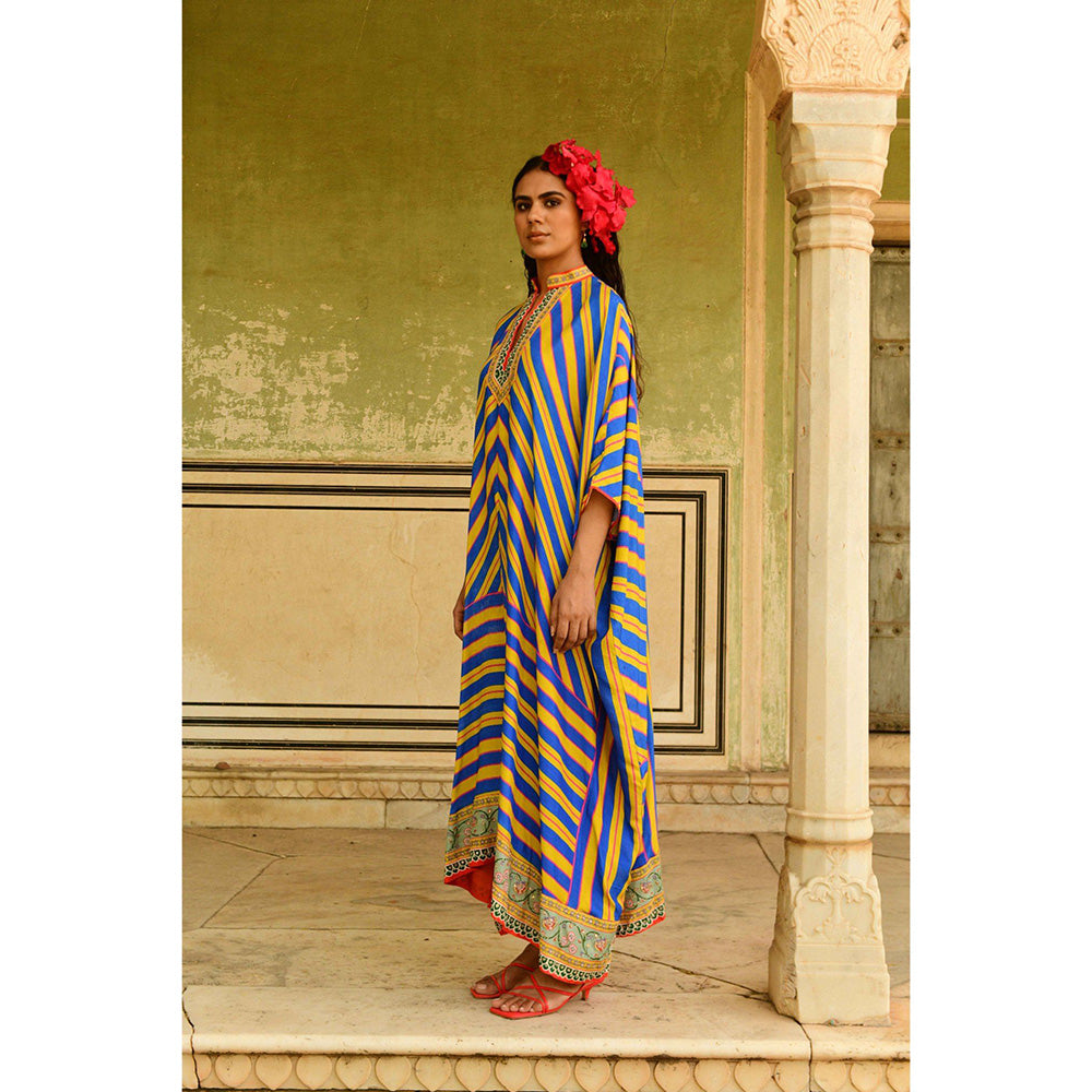 Swati Vijaivargie Blue Kanak Kaftan Dress