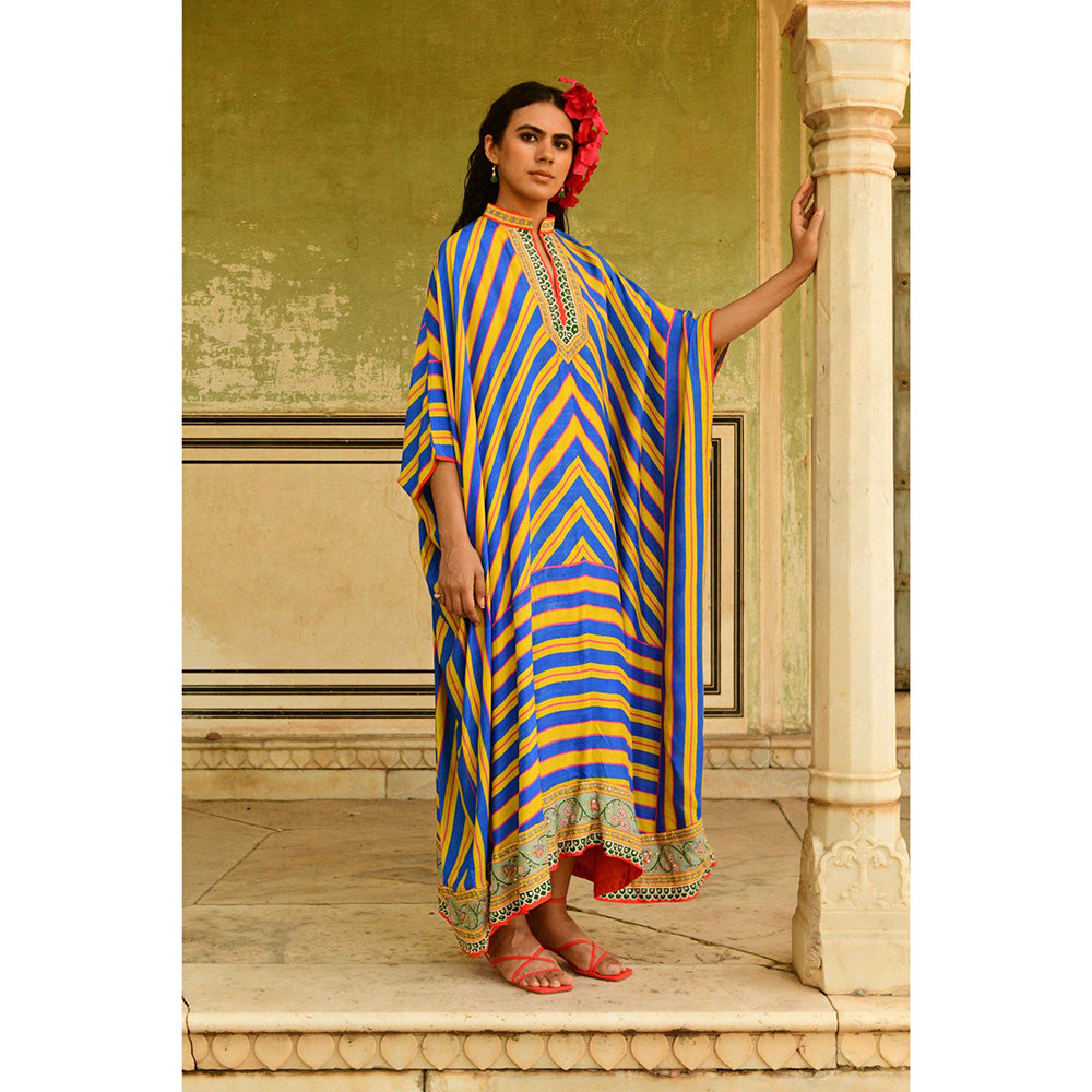 Swati Vijaivargie Blue Kanak Kaftan Dress