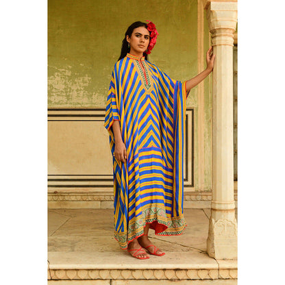 Swati Vijaivargie Blue Kanak Kaftan Dress