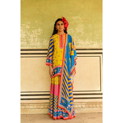 Swati Vijaivargie Multi Laila Kurti with Sharara & Dupatta (Set of 3)