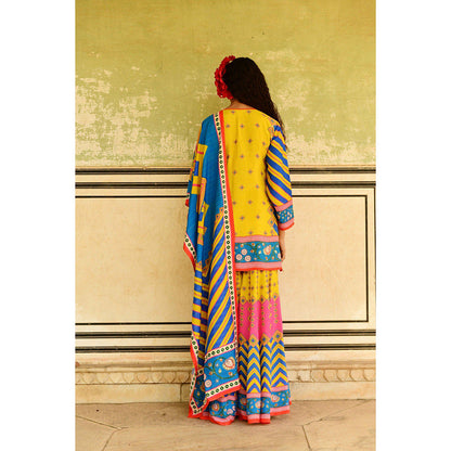 Swati Vijaivargie Multi Laila Kurti with Sharara & Dupatta (Set of 3)