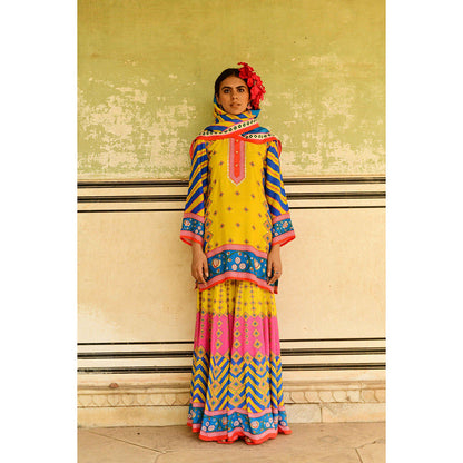 Swati Vijaivargie Multi Laila Kurti with Sharara & Dupatta (Set of 3)