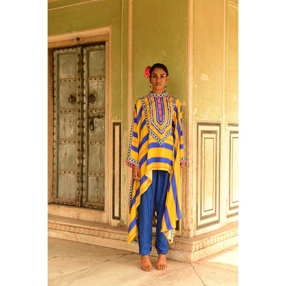 Swati Vijaivargie Blue Rani Cape & Pant (Set of 2)