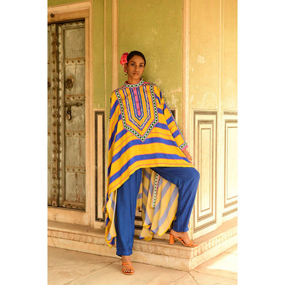 Swati Vijaivargie Blue Rani Cape & Pant (Set of 2)