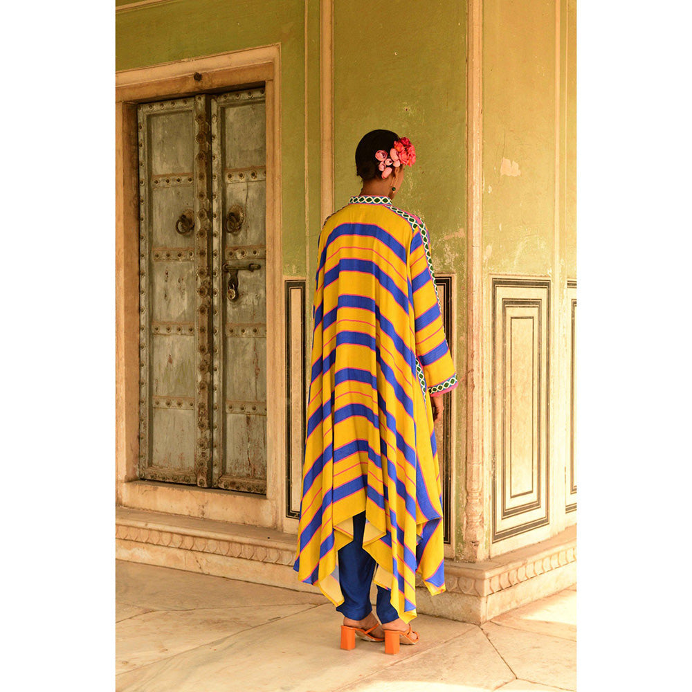 Swati Vijaivargie Blue Rani Cape & Pant (Set of 2)