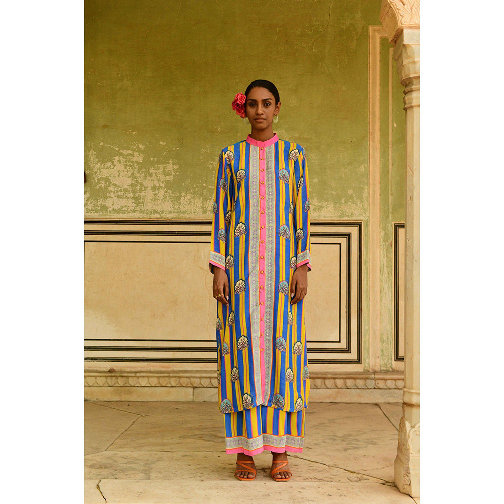 Swati Vijaivargie Blue Gauri Kurta & Palazzo (Set of 2)