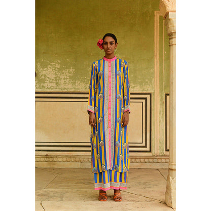 Swati Vijaivargie Blue Gauri Kurta & Palazzo (Set of 2)